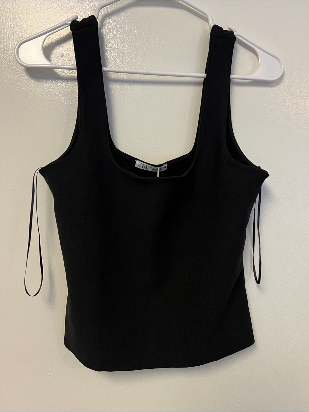 Zara Black Square-Neck Tank Top
